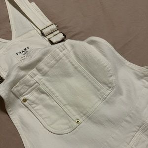 Frame Denim white denim shortalls sz XS